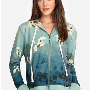 Johnny Was Blue Morning Dew Hoodie Sweatshirt M